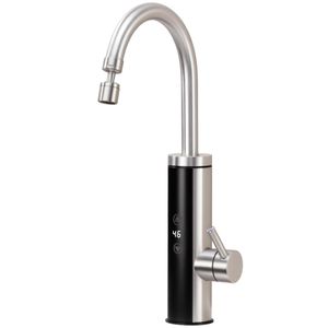 Elektrische Küchenarmatur mit Durchlauferhitzer, Gebürstet Wasserhahn Küche mit LED Temperaturanzeige，Smart Heater Wasserhahn 360° drehbar