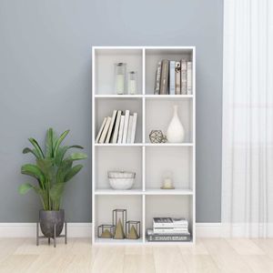 vidaXL Bücherregal/Sideboard Hochglanz-Weiß 66×30×130 cm Holzwerkstoff