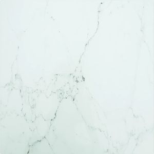 Tischplatte Weiß 50x50 cm 6 mm Hartglas in Marmoroptik - Tischplatten 322254