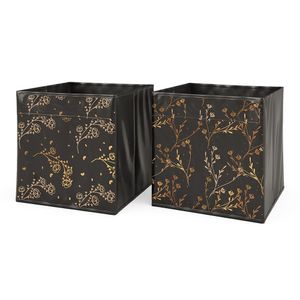 Vicco Faltbox , 30 x 30 cm 2er Set Option2, Schwarz/Gold
