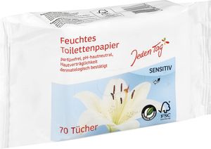 Feuchtes Toilettenpapier Sensitive Jeden Tag 2 x 70 Tücher