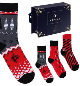 MORAJ 3 balení pánských vánočních ponožek Pánské dárkové krabice 500-004 - 43-45