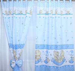 Vorhänge mit Schlaufen Kinder Baby Gardinen Kinderzimmer Vorhang 2. Sweet Blau