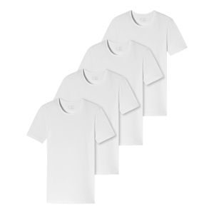 Schiesser 4er-Pack - 95/5 - Organic Baumwolle Unterhemd / Shirt Kurzarm Komfortabler Rundhalsausschnitt, Perfekter Sitz, Elastische Single-Jersey Qualität