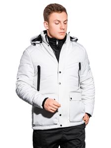 Ombre Clothing Męska pikowana kurtka przejściowa Bron white L