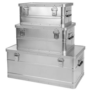 ONVAYA hliníkový box set 3 stohovateľných boxov | hliníkové boxy s vekom | prepravný box | hliníkový box