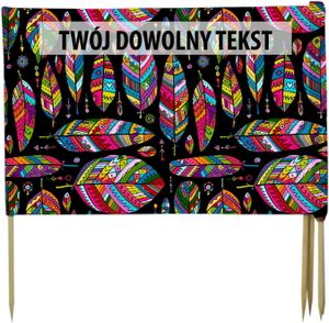PARAWAN PLAŻOWY Kolorowe liście z indywidualnym napisem 5 PANELI 36.5