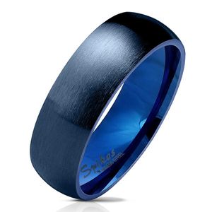 Partnerring Edelstahl mattiert: Ring in Silber, Gold, Blau oder Schwarz 60 (19.1 mm Ø) Blau