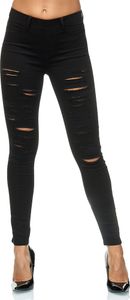 Elara Damen Hose Zerrissen Destroyed Elements A89 Black-42 (XL)