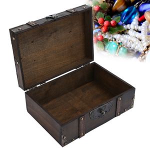 Cocoarm Kudoo Aufbewahrungsbox aus Holz mit Schloss Groe dekorative Aufbewahrungsbox Holz Aufbewahrungskoffer Schatztruhe Geschenk-Aufbewahrungsbox zum Bücher Schmuck Halskette Ohrringe(1#)