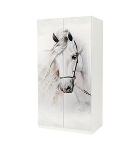 Schrankaufkleber Pax weißes Pferd Gemälde, pax_groesse:2 Türen 236cm hoch
