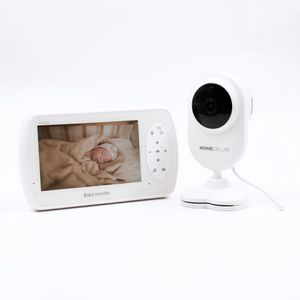 HOME DELUXE - Baybphone SLEEPSAFE - Farbe weiß, 200m Übertragungsreichweite, Automatische VOX-Funktion, 4,3 Zoll I Video-Babyphone Babyüberwachung Babyphone mit Kamera und Gegensprechfunktion