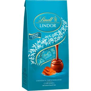 Lindt Lindor Schokoladen Kugeln mit Caramelfüllung und Salz 137g