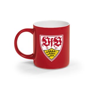VfB Stuttgart Kaffee Becher Tasse Logo Pott Fanartikel 350 ml rot weiß
