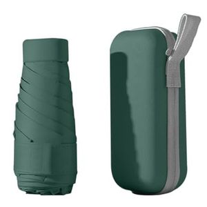 Regenschirm, Mini Regenschirm, Taschenschirme, Kompakter Regenschirm Mini Faltbarer Reise Regenschirm Klein Mit Etui, Uv-Regenschirm (Grün)