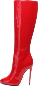Giaro Stiefel in Übergrößen Rot  BRANDY RED SHINY große Damenschuhe, Größe:45