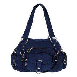 Damenhandtasche Schultertasche Tasche Umhängetasche Canvas Shopper Crossover Bag Blau