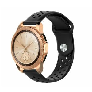 Uhrenarmband für Samsung Galaxy Watch Active 2 Gear S2 Sport Classic Watchband Silikon Wasserfest Schwarz