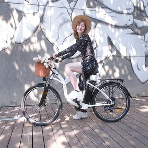DYU-C6 26 palcový dámsky bicykel E Bike od 155cm mestský elektrický bicykel s nízkym krokom 36V 12.5Ah lítiová batéria pedelec motor s dosahom až 100km