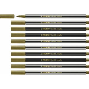 Premium Metallic-Filzstift - STABILO Pen 68 metallic - 10er Pack - gold