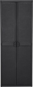 vidaXL Gartenschrank Schwarz 65x45x172 cm PP Rattan