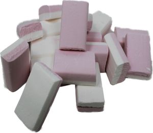 Schaumzucker Blöcke rosa weiß rosa gelb süß harte Konsistenz 125g
