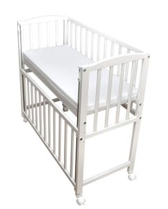 Dedstore-Baby / Beistellbett Babybett 90x40cm höhenverstellbar weiß inkl. Matratze Räder NEU