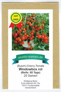 Balkontomate - Strauchtomate - rote Cherry-Tomate - Windowbox red - 20 Samen