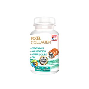 RXB Collagen® - Nahrungsergänzungsmittel gegen Alterserscheinungen mit Hyaluronsäure, 60-tlg. , Kollagen, Hyaluronsäure, Coenzym Q10/Vitamin A, C, D und B12