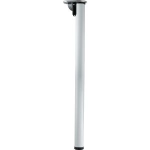 camar Tischbein Click klappbar, Tischbein höhenverstellbar, Länge 705-735mm, rund, Aluminium silber gerillt