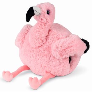 NOXXIEZ - Kuscheltier - Flamingo (mit Muff-Funktion) Plüschtier Stofftier Schmusetier