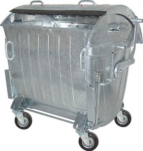 1100 Liter Müllcontainer, fahrbar, Stahlblech verzinkt, mit Zentralstopp