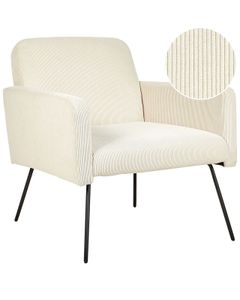 BELIANI Sessel Beige aus Cord mit Metallgestell in Schwarz Modernes Retro Design für Wohnzimmer Schlafzimmer Flur