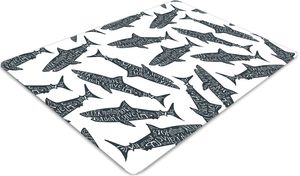 Podlahová ochranná podložka - Ochranná podložka pod stoličku - Podlahová podložka - 100x70 cm - Žraločia typografia