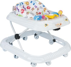 Lauflernhilfe für Kinder ab 6 Monate mit Spielzeug 10 Universalrädern Höhenverstellbar Gehfrei Baby Walker Lauflernwagen Weiß