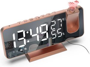 Projektionswecker, Projektions Radio Wecker digital mit Dual-Alarm« 180° Projektor,LED-Anzeige, Snooze,4 Projektionshelligkeit,32FM Radio