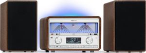 Auna DAB rádio na domáce počúvanie, FM/DAB/DAB+ rádio s Bluetooth a AUX, odnímateľným Micro reproduktorom s výkonom 25 W, LCD displejom, diaľkovým ovládačom, MP3, USB & streamovanie hudby, DAB rádio určené do siete l Objavte budúcnosť rádia.