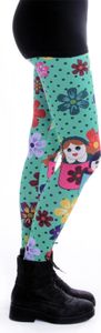 cosey - bedruckte bunte Leggins (Einheitsgröße) - Design Matrjoschka