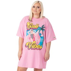 Barbie - "Cali Vibes" T-Shirt-Kleid für Damen NS6969 (XXL) (Pastell-Rosa)