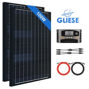 Gliese 100W Solaranlage Komplettpaket Solarpanel 12V Solar Set Solarmodul Monokristallin Photovoltaik für Wohnmobil Haus Motorhome