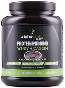 Alphavitalis Protein Pudding | Whey + Casein | 500g Schoko