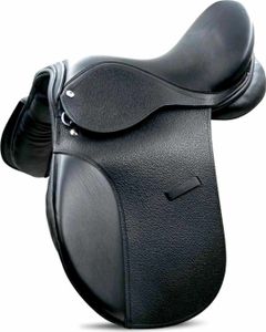 Sattel für Pony aus Leder schwarz weite Kammer in 14 Sattel für Pony aus Leder schwarz weite Kammer in 14