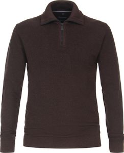 CASAMODA Herren Strick-Troyer Langarm Zipper Regular-Fit Braun S