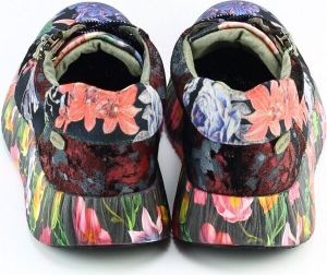 LAURA VITA Sneaker Nikito 44 schwarz multi-bunt Ledertextilmix mit bedruckter Plateausohle und herausnehmbarer Lederinnensohle, Weite G, Größe 43 EU LAURA VITA Sneaker Nikito 44 schwarz multi-bunt Ledertextilmix mit bedruckter Plateausohle und herausnehmbarer Lederinnensohle, Weite G, Größe 43 EU