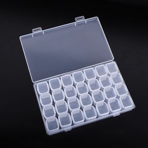 28 Raster Diamant Malerei Kits Aufbewahrungsbox Nail Art Strass Werkzeuge Perlen Aufbewahrungsbox transparent