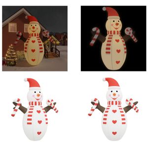 vidaXL Aufblasbarer Schneemann mit LEDs 630 cm - Aufblasbarer Schneemann - Aufblasbare Schneemänner - Aufblasbare Figur - Weihnachtsfigur Aufblasbar