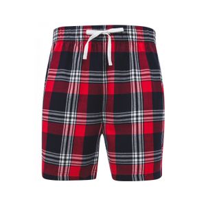 SF Men Herren Shorts mit Tartanmuster Sweat-Shorts SF082 red-navy check M