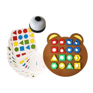 Vzdelávacia stolová hra pre deti s farebnými figúrkami, stolová hra pre deti + zvonček - TEDDYBELL