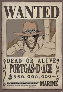 Poster One Piece - Wanted Ace gerollter Film (91,5x61) - ABYstyle