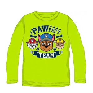 Paw Patrol Langarm-T-Shirt für Jungen - "PAWFECT TEAM" Design, 100% Baumwolle, grün,122